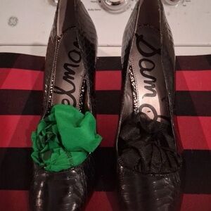 Sam Edelman Black Snakeskin Heels